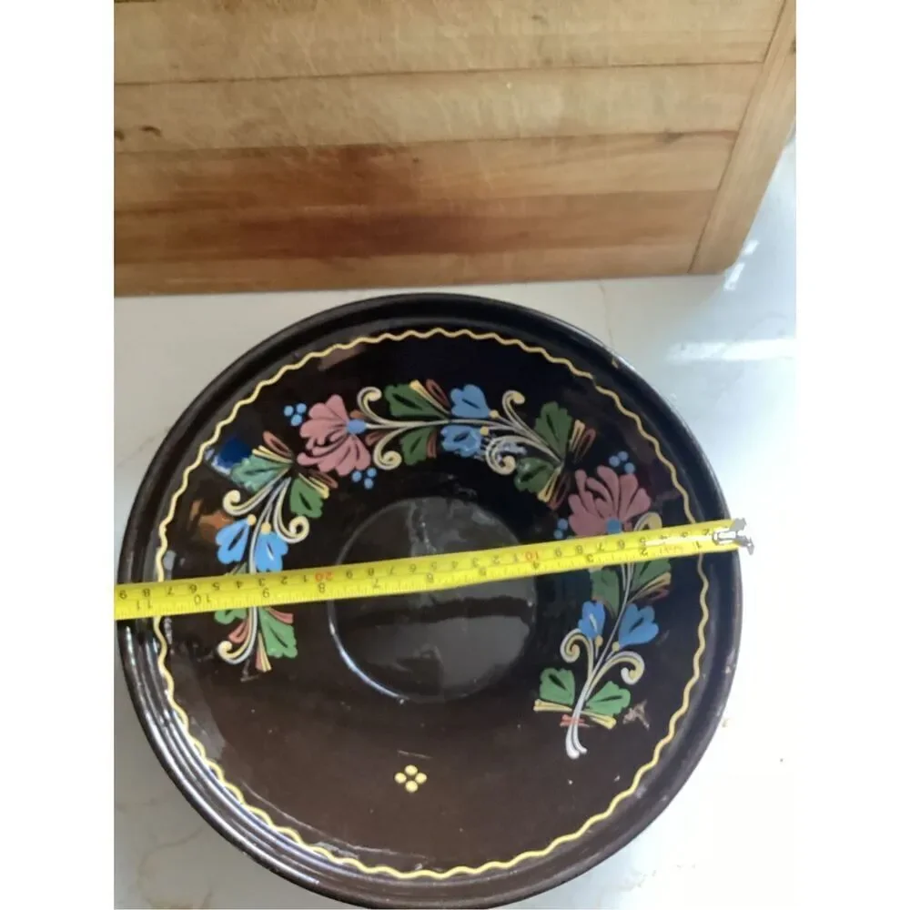 Hungarian Traditional Folk Handpainted Bowl Wall Hanging 11”
